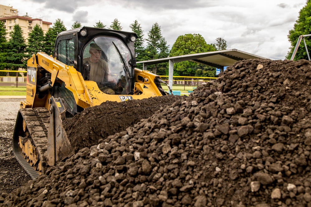Civil engineers prepare concrete pad