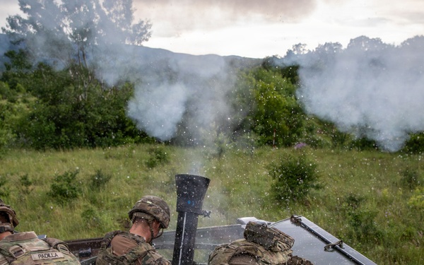 1st Armored Division mortar crews conduct live-fire training in Bulgaria