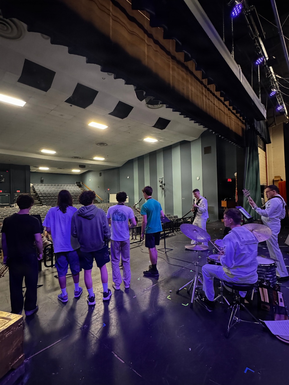 Navy Band Northeast's Protocol Jazz Combo performs and holds jazz clinic for students at South Kingstown High School