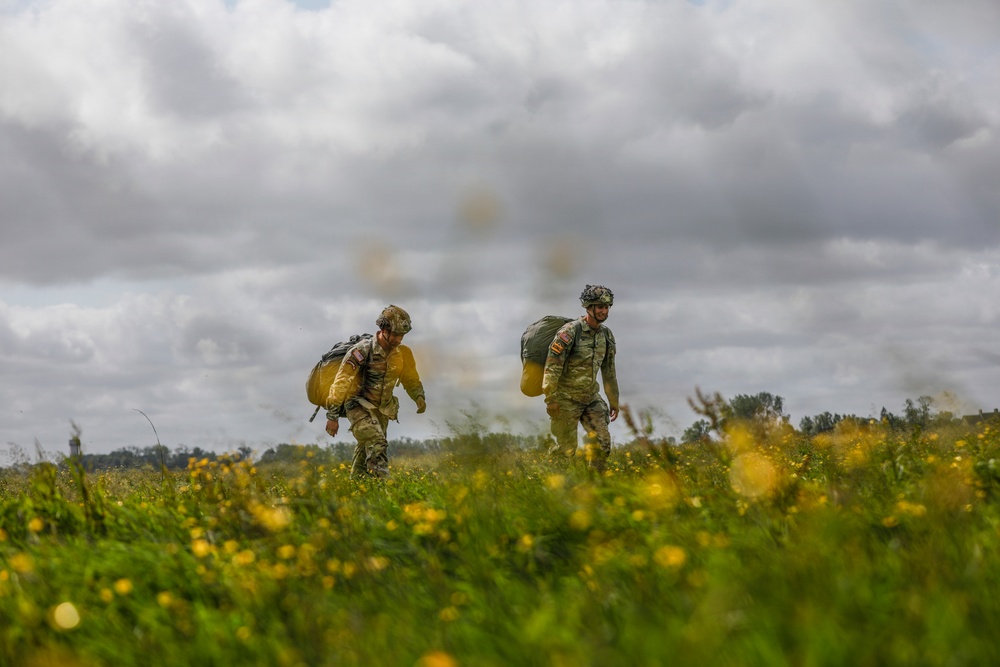 Paratroopers jump into Iron Mike DZ, Normandy 82