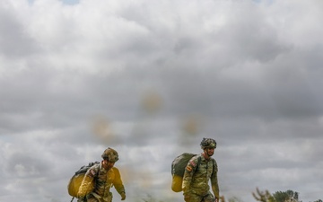 Paratroopers jump into Iron Mike DZ, Normandy 82