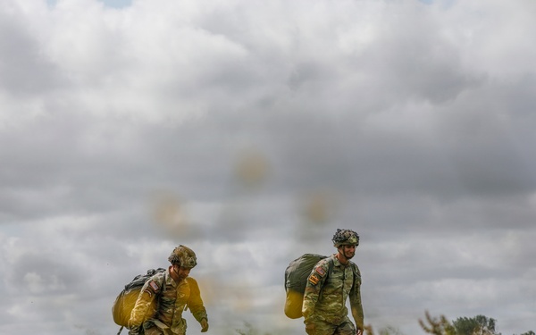 Paratroopers jump into Iron Mike DZ, Normandy 82