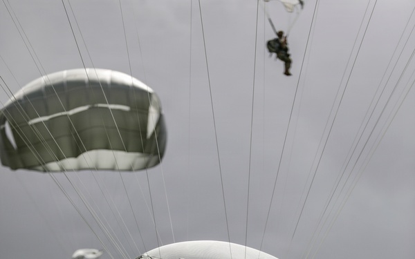 Paratroopers jump into Iron Mike DZ, Normandy 82