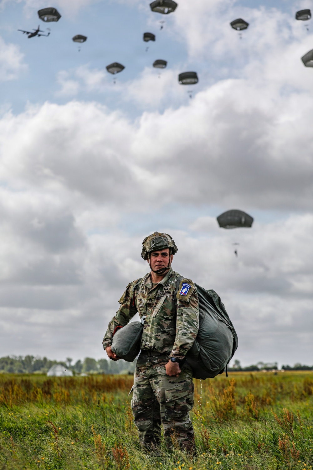 Paratroopers jump into Iron Mike DZ, Normandy 82