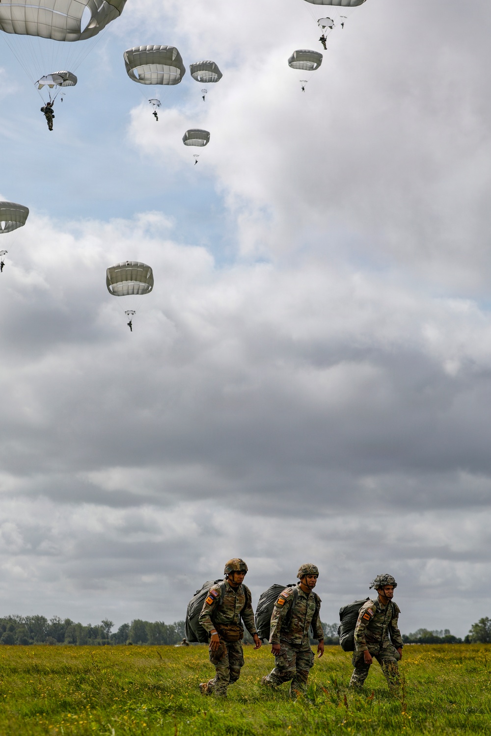 Paratroopers jump into Iron Mike DZ, Normandy 82