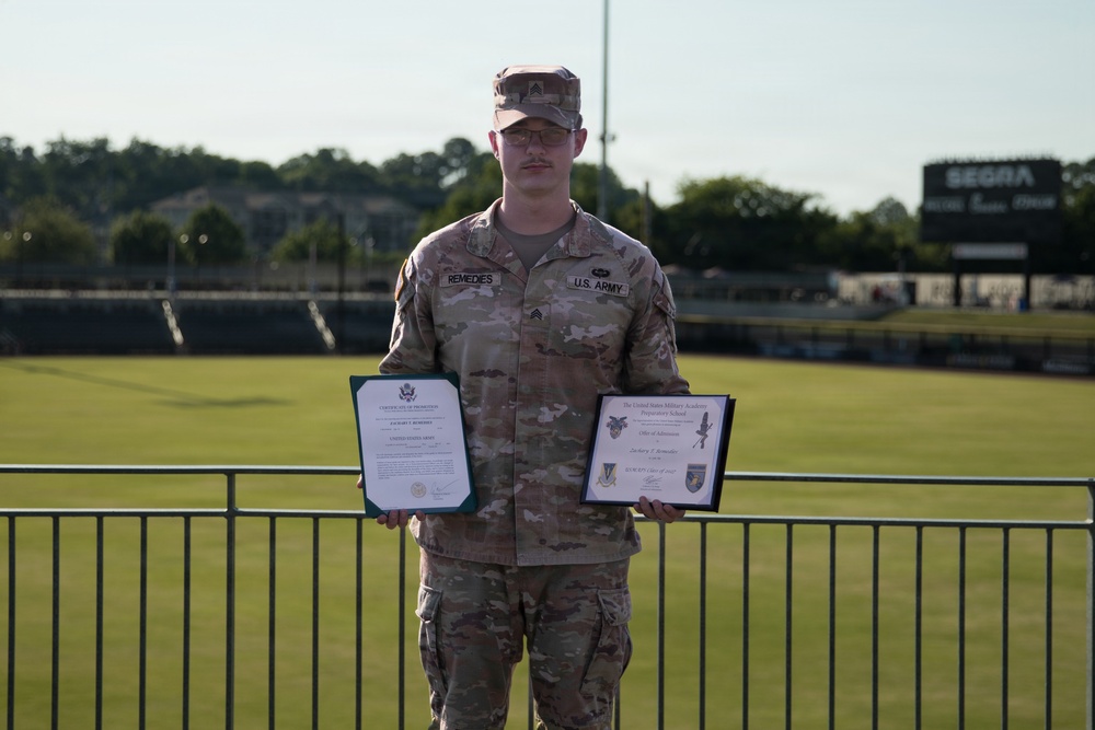 18th Field Artillery Brigade Legal Team Celebrates Soldier's Promotion and Path to West Point