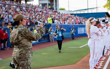 OC-ALC Commander Throws Ceremonial First Pitch at Women's College World Series Finals