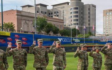 1st Battalion, 501st Attack Battalion holds reenlistment ceremony at El Paso Chihuahuas game