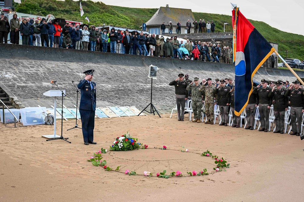 Nordhaus, Raines attend 29th Infantry Division Omaha Beach ceremony