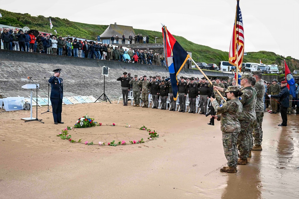 Nordhaus, Raines attend 29th Infantry Division Omaha Beach ceremony