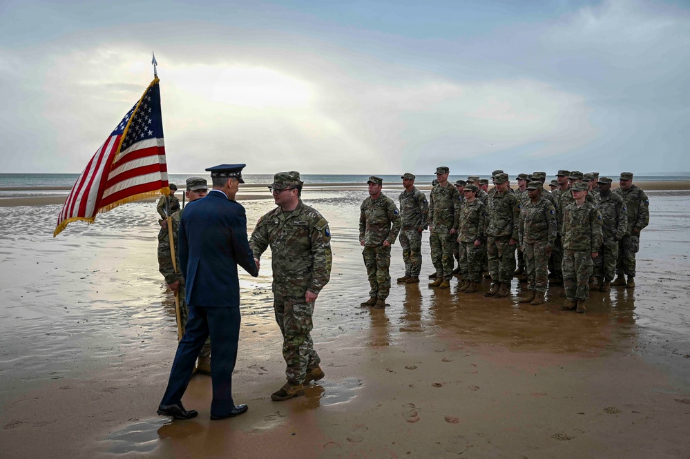 Nordhaus, Raines attend 29th Infantry Division Omaha Beach ceremony
