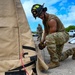346th EABS Airmen build tents