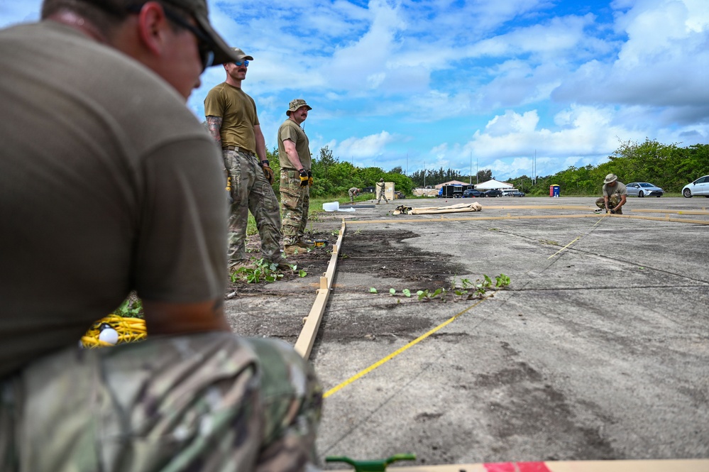346th EABS Airmen build tents