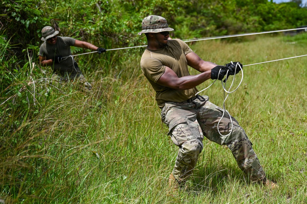 346th EABS Airmen build tents