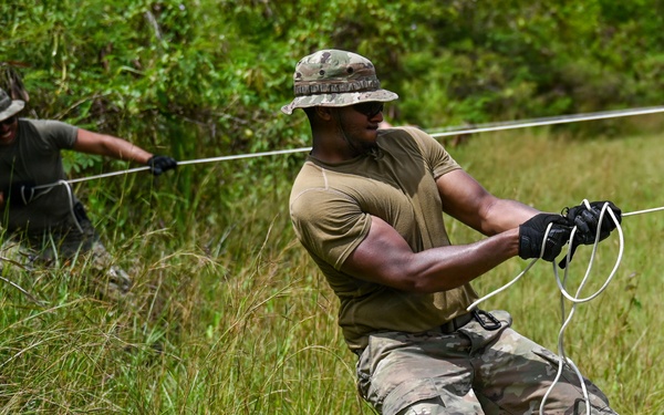 346th EABS Airmen build tents