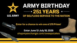 Exchange Celebrates Army Birthday with Sweepstakes for Military Shoppers