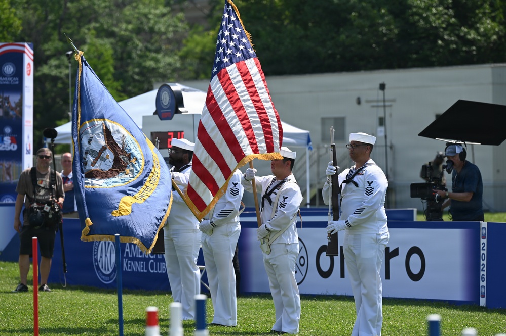 NSA Philadelphia Sailors Present Colors at AKC Celebrates USA 250