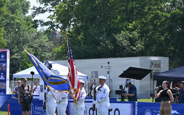 NSA Philadelphia Sailors Present Colors at AKC Celebrates USA 250