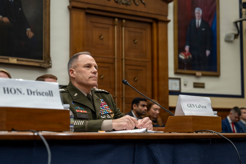 Secretary of the Army, Hon. Dan Driscoll, and Vice Chief of Staff of the U.S. Army, Gen. Christopher LaNeve, testify to the House Armed Services Committee.
