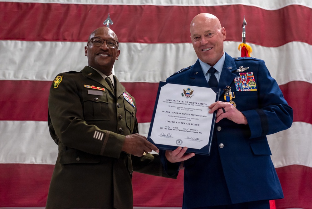 Illinois Air National Guard commander Maj. Gen. Daniel McDonough retires after nearly four decades of military service