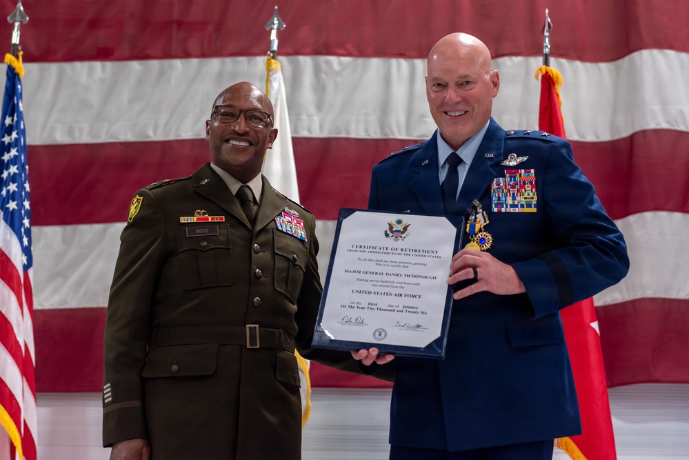 Illinois Air National Guard commander Maj. Gen. Daniel McDonough retires after nearly four decades of military service