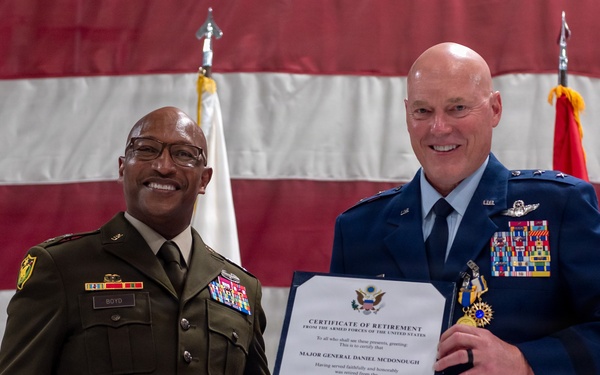 Illinois Air National Guard commander Maj. Gen. Daniel McDonough retires after nearly four decades of military service