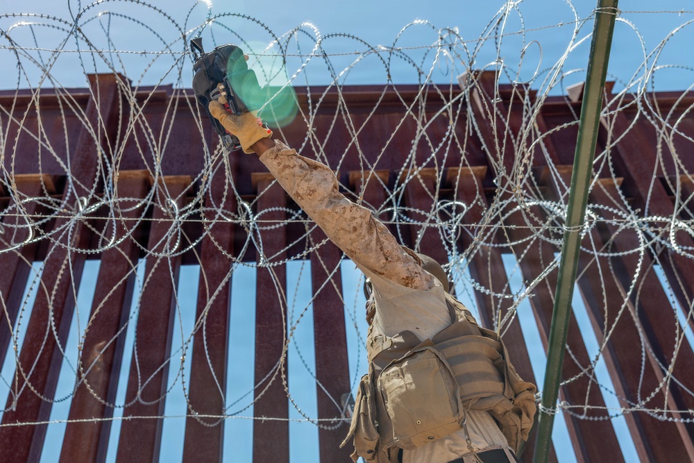 JTF-SB Marines execute barrier reinforcement operations in Nogales