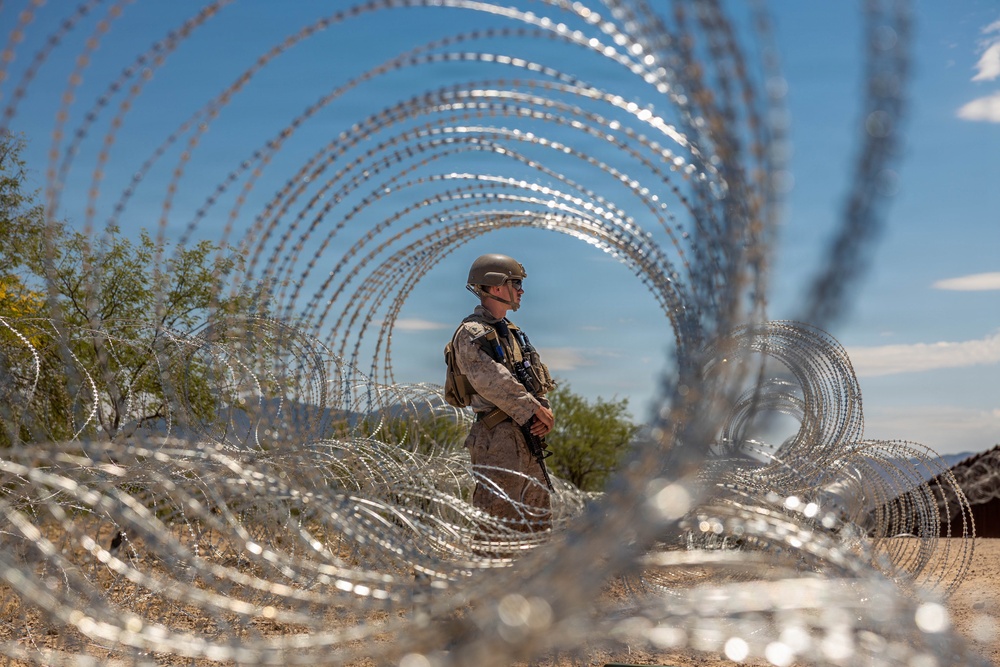 JTF-SB Marines execute barrier reinforcement operations in Nogales