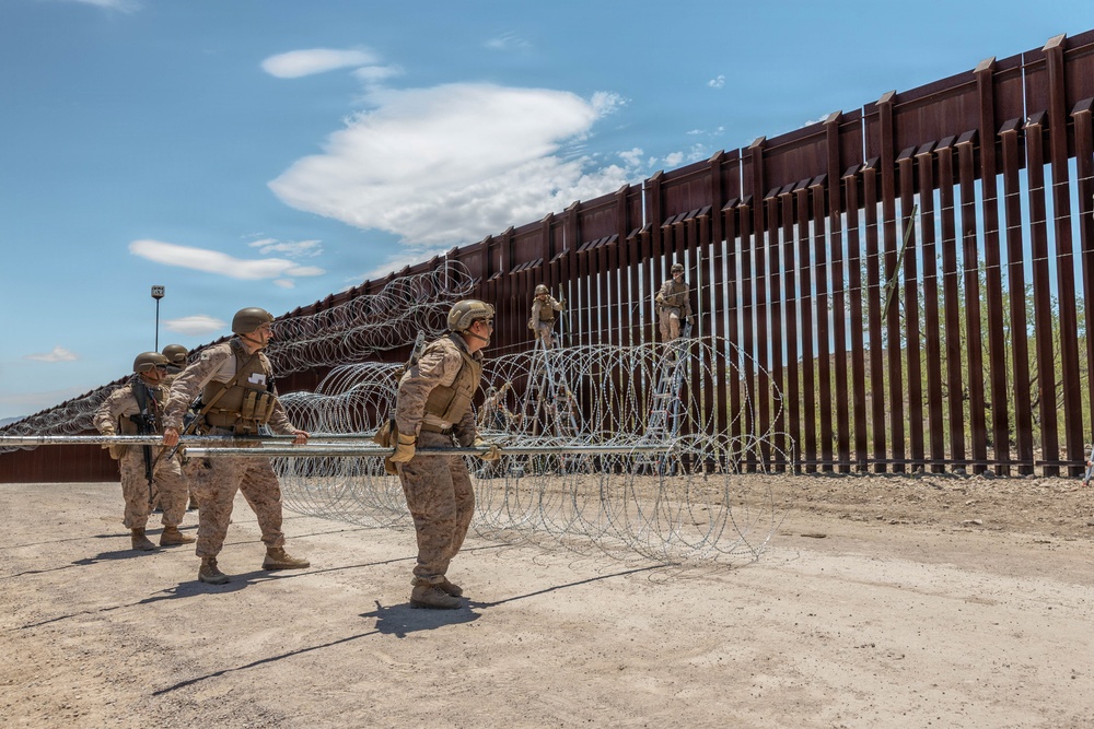 JTF-SB Marines execute barrier reinforcement operations in Nogales
