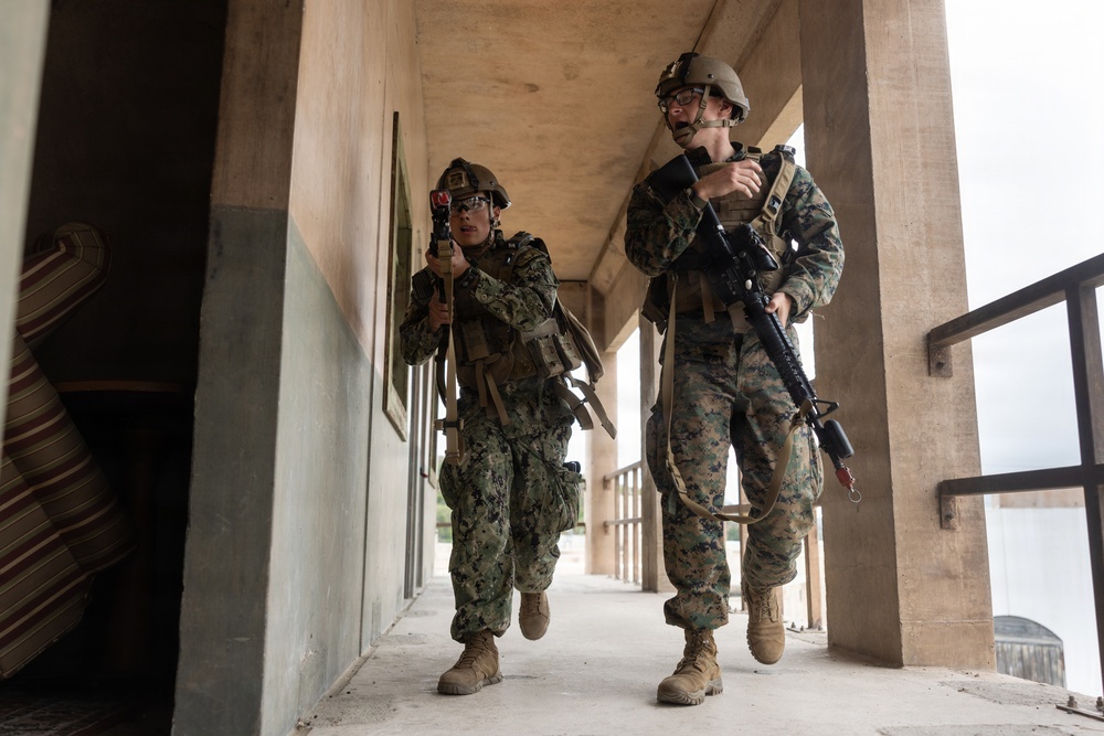 CORTRAMID: NROTC Midshipmen participate in infantry immersion trainer