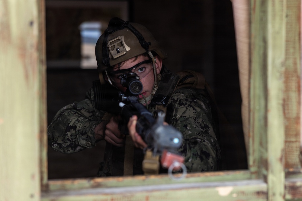 CORTRAMID: NROTC Midshipmen participate in infantry immersion trainer