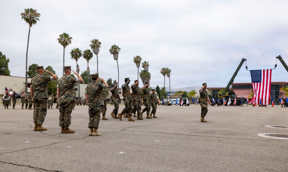 Marines and Sailors of CLB-15 conduct relief and appointment