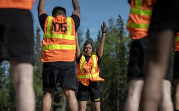 Alaska Army National Guardsmen conduct the Army Fitness Test