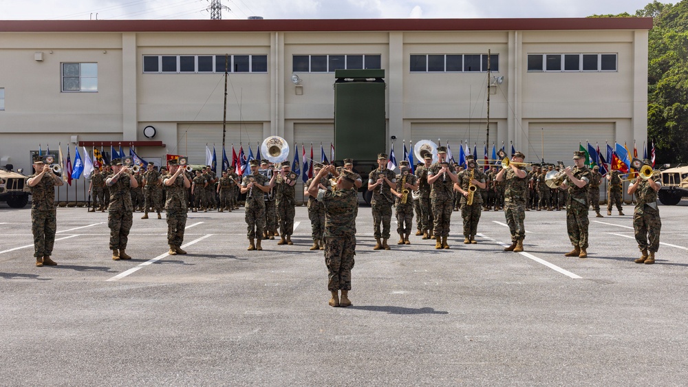 U.S. Marines with 12th LAAB Participate in a Change of Command Ceremony