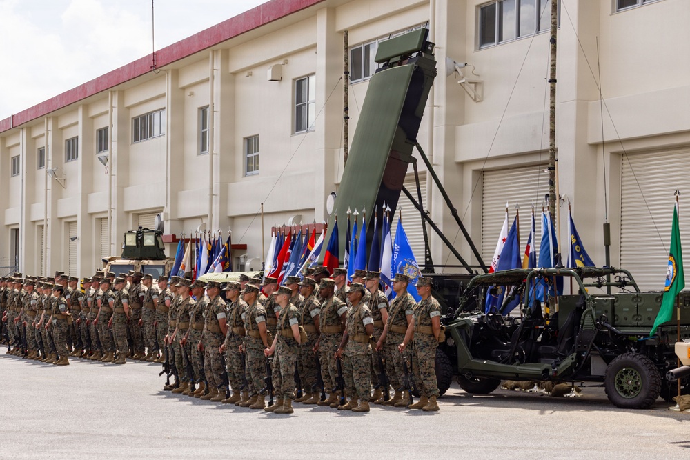 U.S. Marines with 12th LAAB Participate in a Change of Command Ceremony