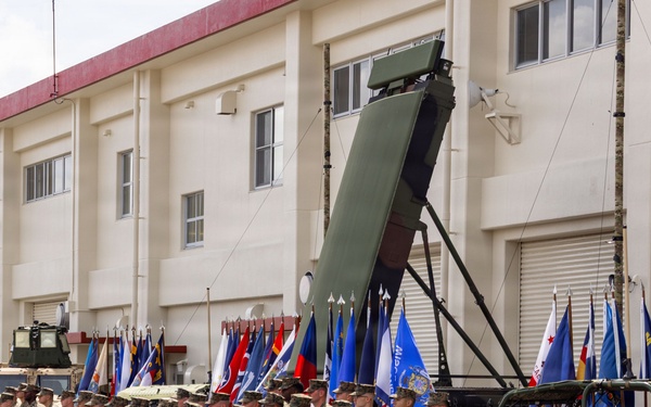 U.S. Marines with 12th LAAB Participate in a Change of Command Ceremony