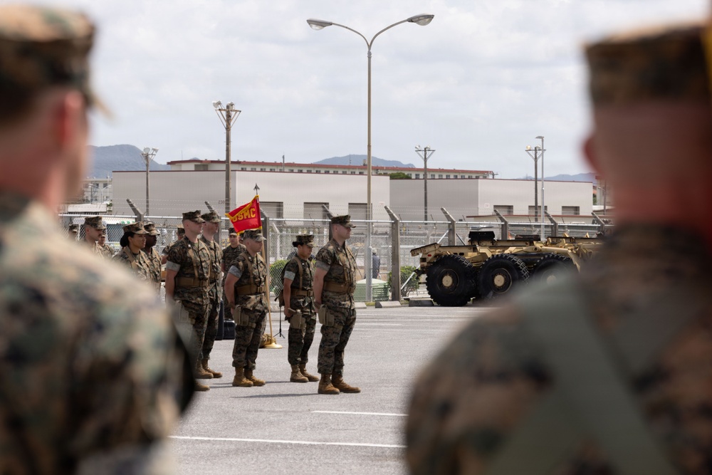 U.S. Marines with 12th LAAB Participate in a Change of Command Ceremony