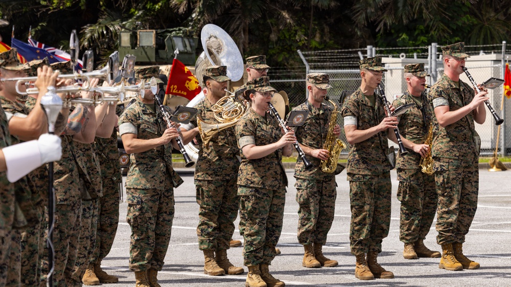 U.S. Marines with 12th LAAB Participate in a Change of Command Ceremony