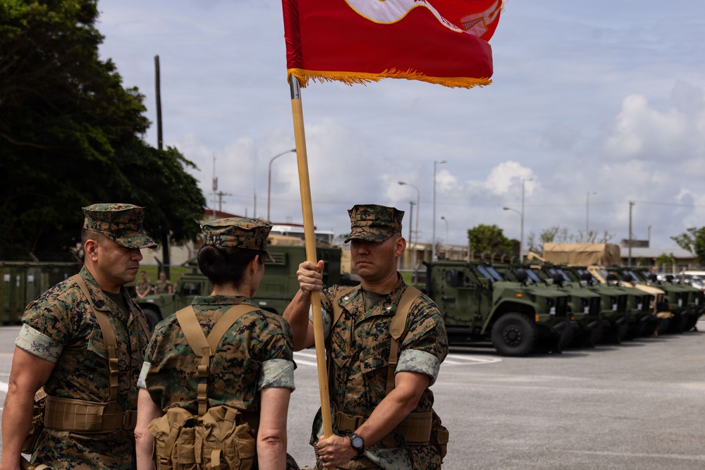 U.S. Marines with 12th LAAB Participate in a Change of Command Ceremony