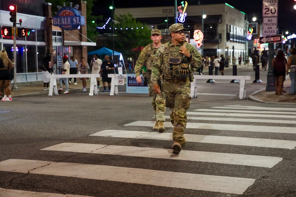 Tennessee National Guard patrols Beale Street