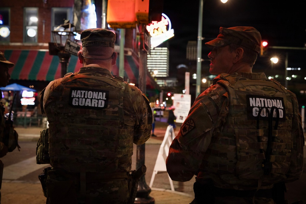 Tennessee National Guard patrols Beale Street