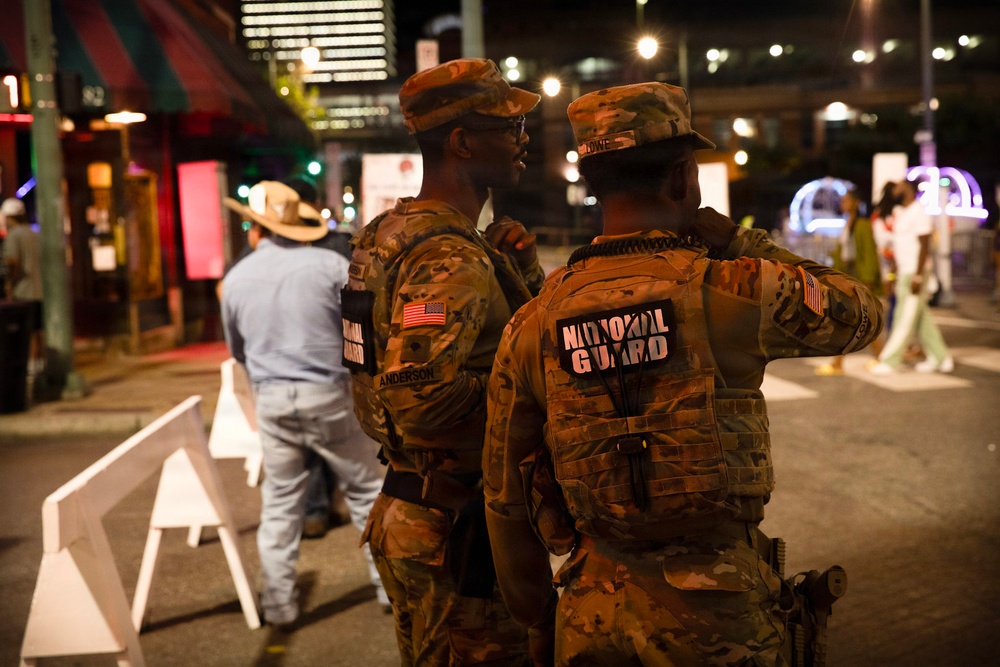 Tennessee National Guard patrols Beale Street