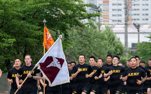 Camp Carroll U.S. Army Soldiers and KATUSAs kicked off the "2026 Eighth Army KATUSA and U.S. Soldier Friendship Week (KFW)" with an early morning run across Camp Carroll on June 8.