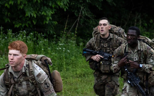 Soldiers Participate in Ruck March During E3B Testing