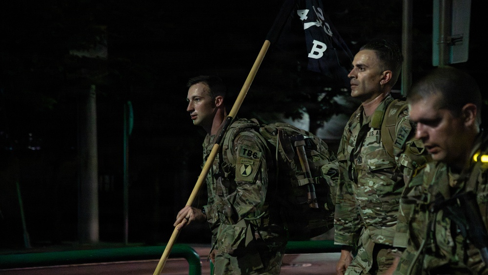 Soldiers Participate in Ruck March During E3B Testing