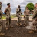 Civil engineers prepare concrete pad