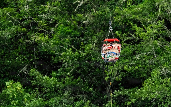 Oregon National Guard members collaborated with the Clackamas Fire Department and additional first responders to conduct aviation rescue training