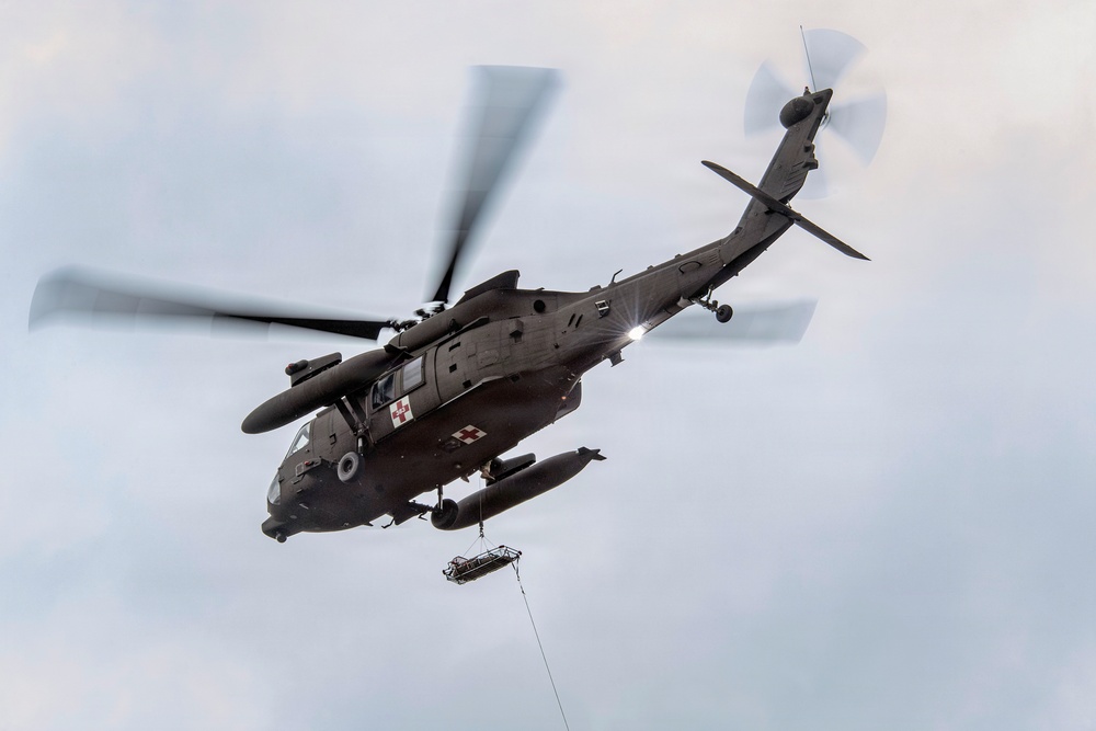 Oregon National Guard members collaborated with the Clackamas Fire Department and additional first responders to conduct aviation rescue training