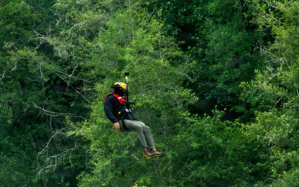 Oregon National Guard members collaborated with the Clackamas Fire Department and additional first responders to conduct aviation rescue training