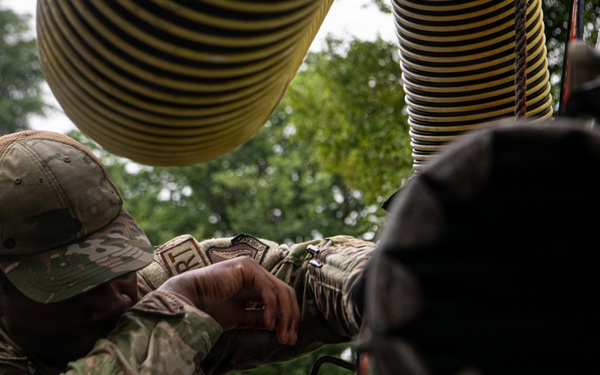 374 CES Airmen maintain installation readiness through storm, mitigating flood